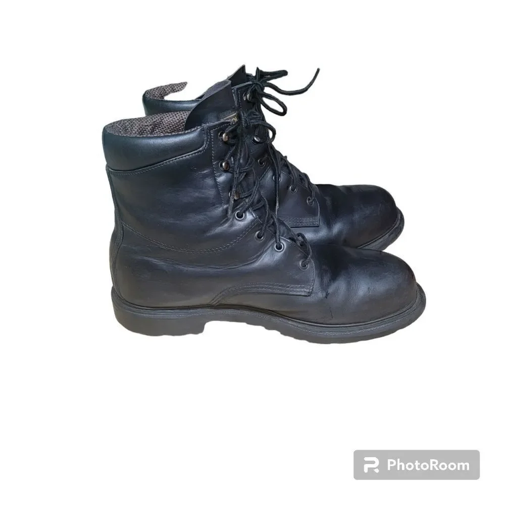 COPY - Red Wing Men's Black Leather Gore-Tex  Steel Toe Work Boots. Size 12